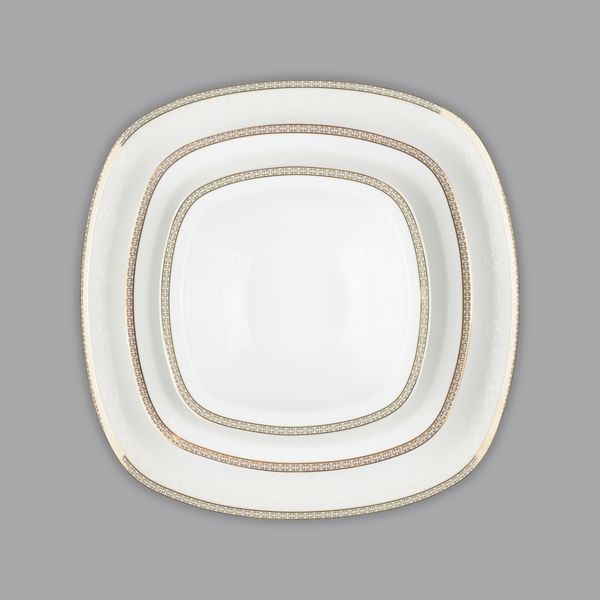 سرویس غذاخوری 27 پارچه 6 نفر چینی زرین ایران مدل کواترو ریوا درجه عالی