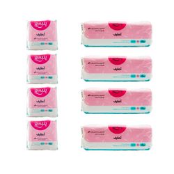 نوار بهداشتی پنبه ریز مدل لطیف مناسب پوست حساس مجموعه 8 عددی