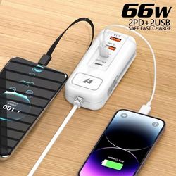 شارژر رومیزی WIKOO مدل RC300 با فست شارژ PD 66W، پورت‌های 2PD + 2USB و خروجی 5.1 آمپر