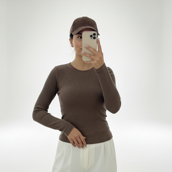 بلوز یقه گرد کبریتی درشت