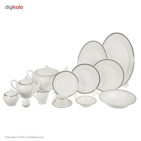 سرویس غذاخوری 102 پارچه چینی زرین ایران سری ایتالیا اف مدل Riva درجه یک