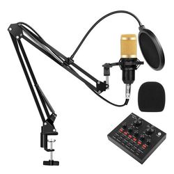 میکروفون استودیویی مدل BM800-V9 به همراه کارت صدا