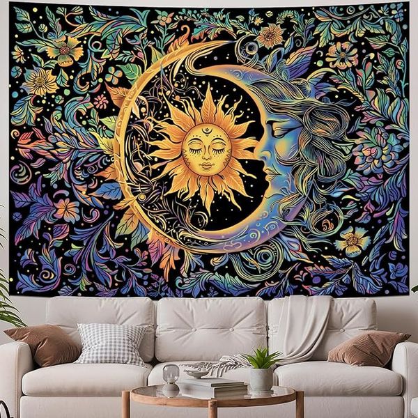 پوستر پارچه ای فیانی مدل بک دراپ ماه و خورشید کد F125