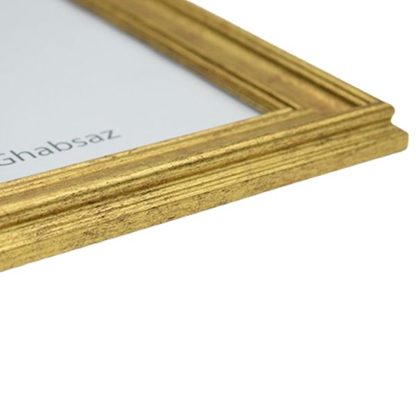 قاب عکس پی وی سی سه سانتی طلایی سایز 21×16 سانتی متر