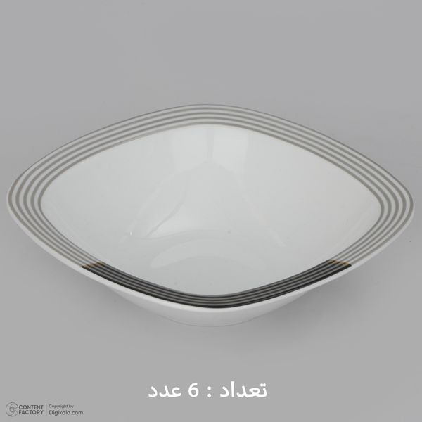 سرویس غذاخوری 27 پارچه چینی زرین ایران سری کواترو مدل وگاس اوریت درجه یک