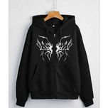 سویشرت مشکی پینترستی دخترانه | سویشرت پنبه‌ای کرک‌دار