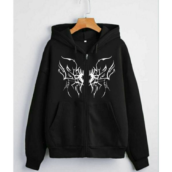 سویشرت مشکی پینترستی دخترانه | سویشرت پنبه‌ای کرک‌دار