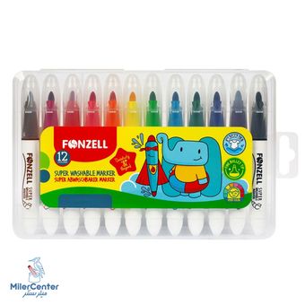 ماژیک رنگ آمیزی فونزل مدل Super Washable بسته 12 عددی (FONZEL)