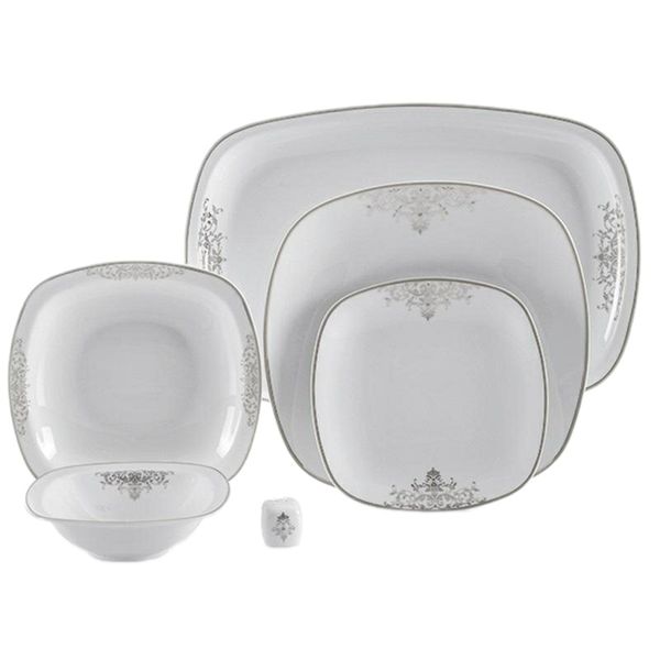 سرویس غذاخوری 27 پارچه چینی زرین ایران سری کواترو مدل montecarlo 2