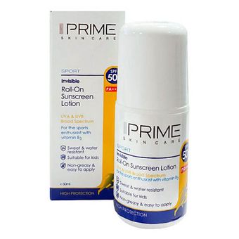 لوسیون ضدآفتاب پرایم مدل Spoert Invisible Roll-On حجم 50 میلی لیتر