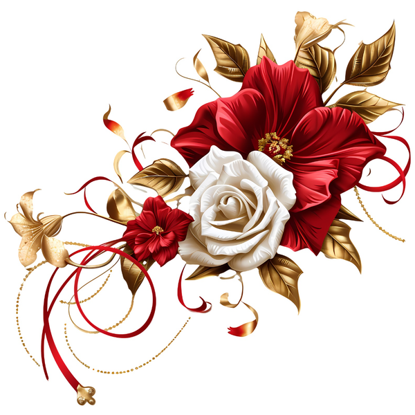 برچسب حرارتی یا استیکر اتویی لباس گل و روبان