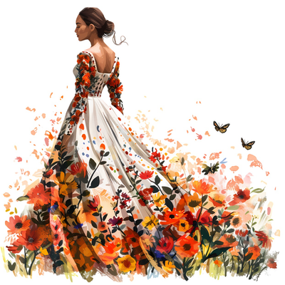 برچسب اتویی لباس یا استیکر حرارتی مدل گلدامن