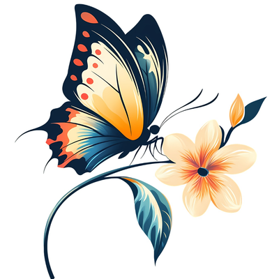 برچسب تیشرت و استیکر حرارتی لباس مدل گل پروانه