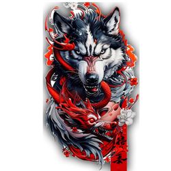 برچسب DTF استیکر حرارتی لباس مدل گرگ خو