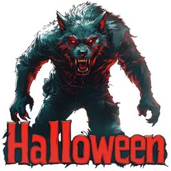 برچسب DTF استیکر حرارتی لباس مدل گرگ هالووین