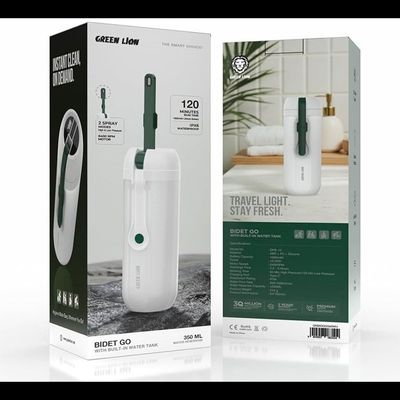 خودشور مسافرتی شارژی مخزن دار گرین لاین Green Lion Bidet Go with Built-In Water Tank