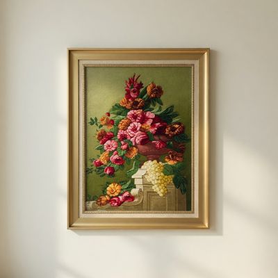 تابلو فرش طرح گلدان