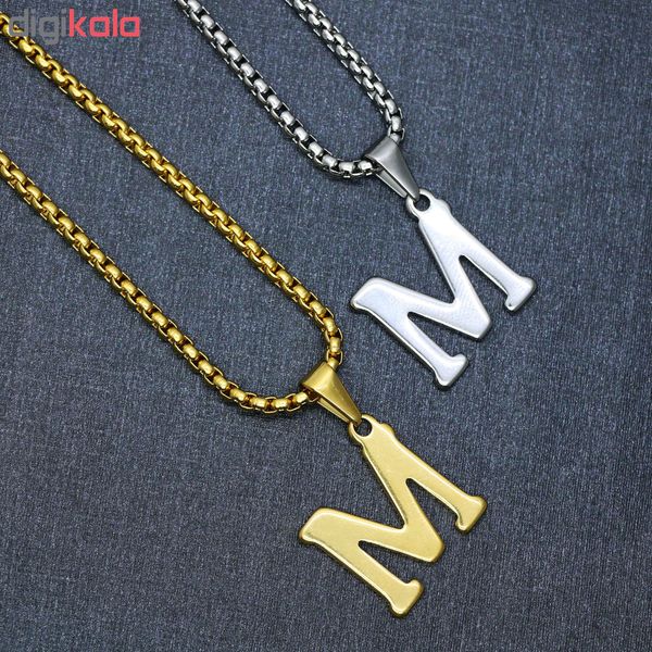 گردنبند مردانه طرح حرف M کد h03*620