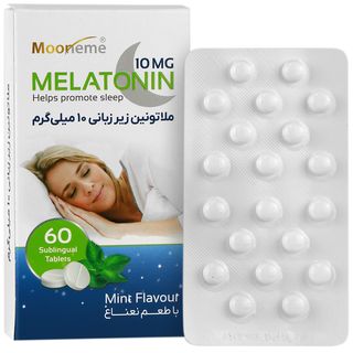 قرص زیرزبانی ملاتونین با طعم نعنا اکسیر آفرین آریا - 10 میلی گرم بسته 60 عددی*152
