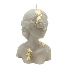 شمع مدل ناتالی با ورق طلا کد 21008