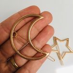 گیره مو زنانه مدل ماه و ستاره بسته 2 عددی*955