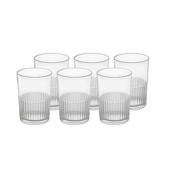 لیوان لیمون مدل شیاردار شیشه ای مجموعه 6 عددی *657