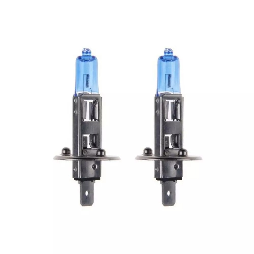 لامپ هالوژن طرح زنون سفید یخی خودرو مدل H1 / 12V / 100W بسته 2 عددی