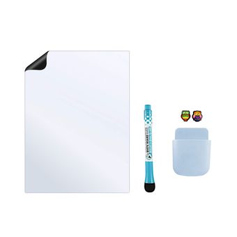 تخته وایت برد یخچالی مغناطیسی هوم اند فریج مدل 4 سایز 20x15 سانتیمتر به همراه ماژیک و مگنت مجموعه 5 عددی