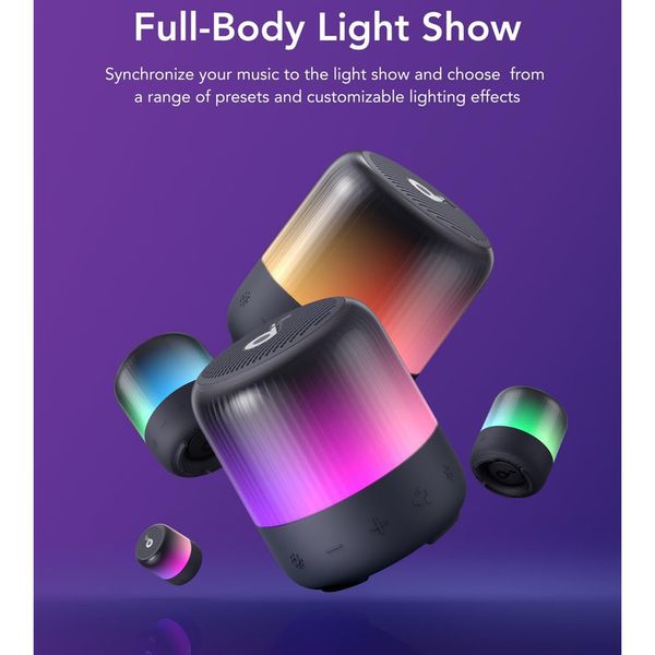 اسپیکر بلوتوثی قابل حمل انکر مدل Glow Mini A3136011 با گارانتی شرکتی