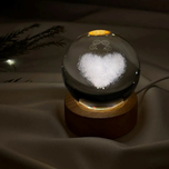 چراغ خواب مدل گوی کریستال طرح قلب