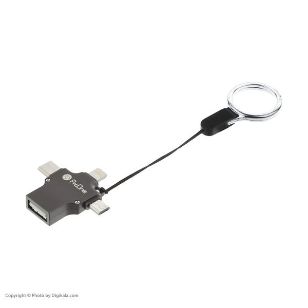 مبدل USB2 به USB-C / micro USB / لایتنینگ پرووان مدل PCO04 با گارانتی شرکتی