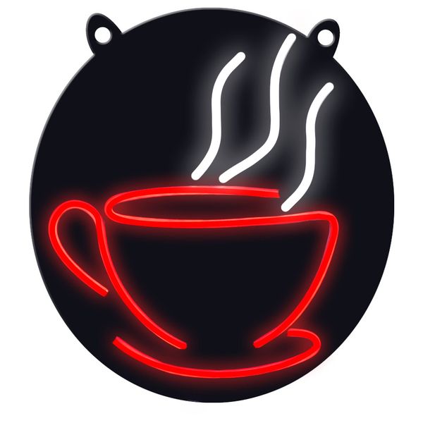 چراغ دیواری مدل نئون طرح فنجان قهوه