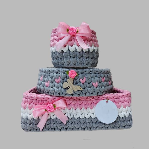 ست سبد وسایل کودک  مدل New born مجموعه 3 عددی