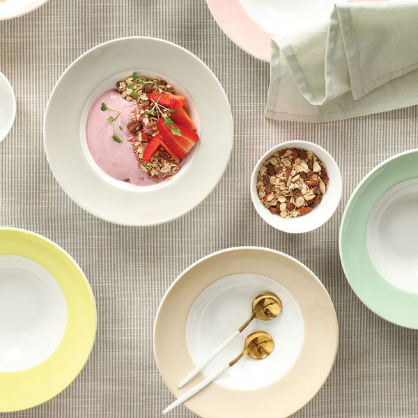 بشقاب غذاخوری زی مدل ظرف پاستا گود 18 تک نفره پاستل درجه عالی بسته شش عددی