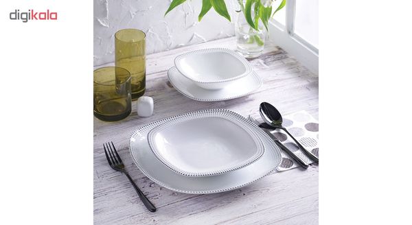 سرویس غذاخوری 27 پارچه چینی زرین ایران مدل کواترو مون بلان درجه 3							