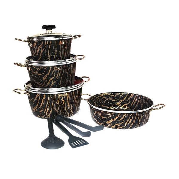 سرویس قابلمه و تابه گرانیتی 12 پارچه ماموت مدل سنگی