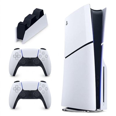 کنسول بازی سونی مدل PlayStation 5 Slim ظرفیت یک ترابایت ریجن 2016A اروپا به همراه دسته اضافی و پایه شارژر