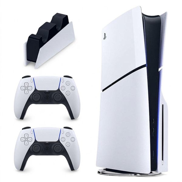 کنسول بازی سونی مدل PlayStation 5 Slim ظرفیت یک ترابایت ریجن 2016A اروپا به همراه دسته اضافی و پایه شارژر