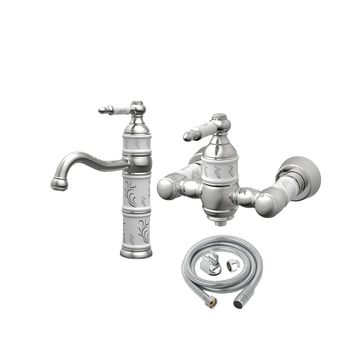 ست شیرآلات کسری مدل توکیو  سفید کروم  مجموعه سه عددی