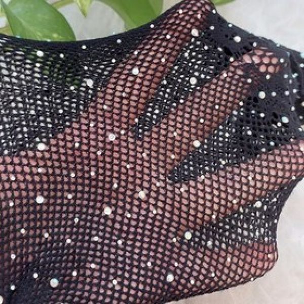 بادی زنانه مدل نگیندار توری لانه زنبوری