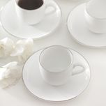 ست فنجان و نعلبکی 12 پارچه قهوه خوری چینی زرین ایران مدل ایتالیا 6 سمن درجه عالی