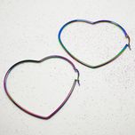 گوشواره زنانه مدل هولوگرامی قلبی 569