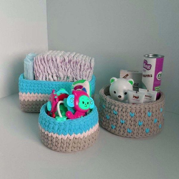 ست سبد وسایل کودک مدل Kids Storage Basket مجموعه 3 عددی