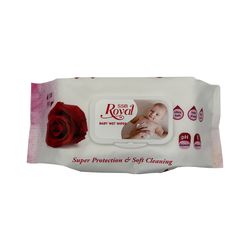 دستمال مرطوب کودک رویال اس اس بی مدل رز بسته 120 عددی*126