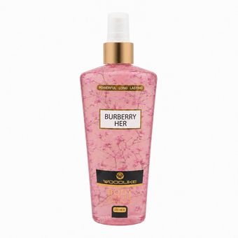بادی اسپلش زنانه وودلایک مدل Burberry Her حجم 250 میلی‌لیتر