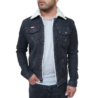 کت زمستانه مردانه مدل جین خزدار کد s.f.d