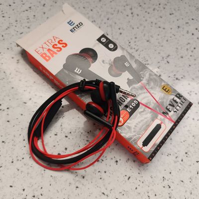 هندزفری سیمی Enzo مدل E105 با کیفیت صدای Extra Bass و میکروفون داخلی