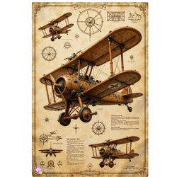 برچسب DTF استیکر حرارتی لباس مدل هواپیمای کلاسیک