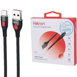 کابل فست شارژ هترون Hatron HC303HB USB به Type-C، 5A طول 1 متر