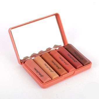 پک رژ لب جامد مات 6 عددی هنگ فنگ مدل مخملی و ضد آب